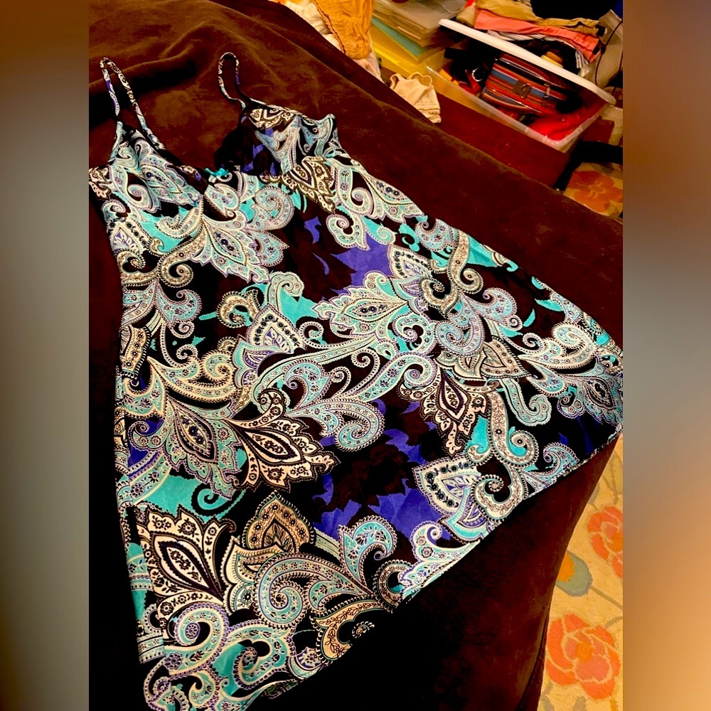 Paisley Print Satin Chemise